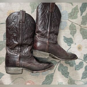 Frye Dark Brown Western Cowboy Boots sz 7.5